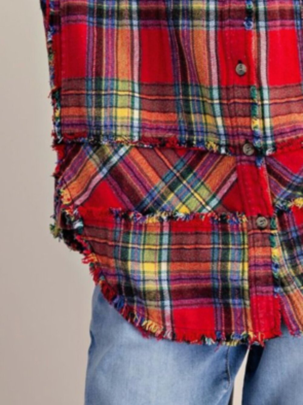 NWT Super Soft Easel Plaid Self Fray Button Down Shirt 100% Cotton - Picture 11 of 16